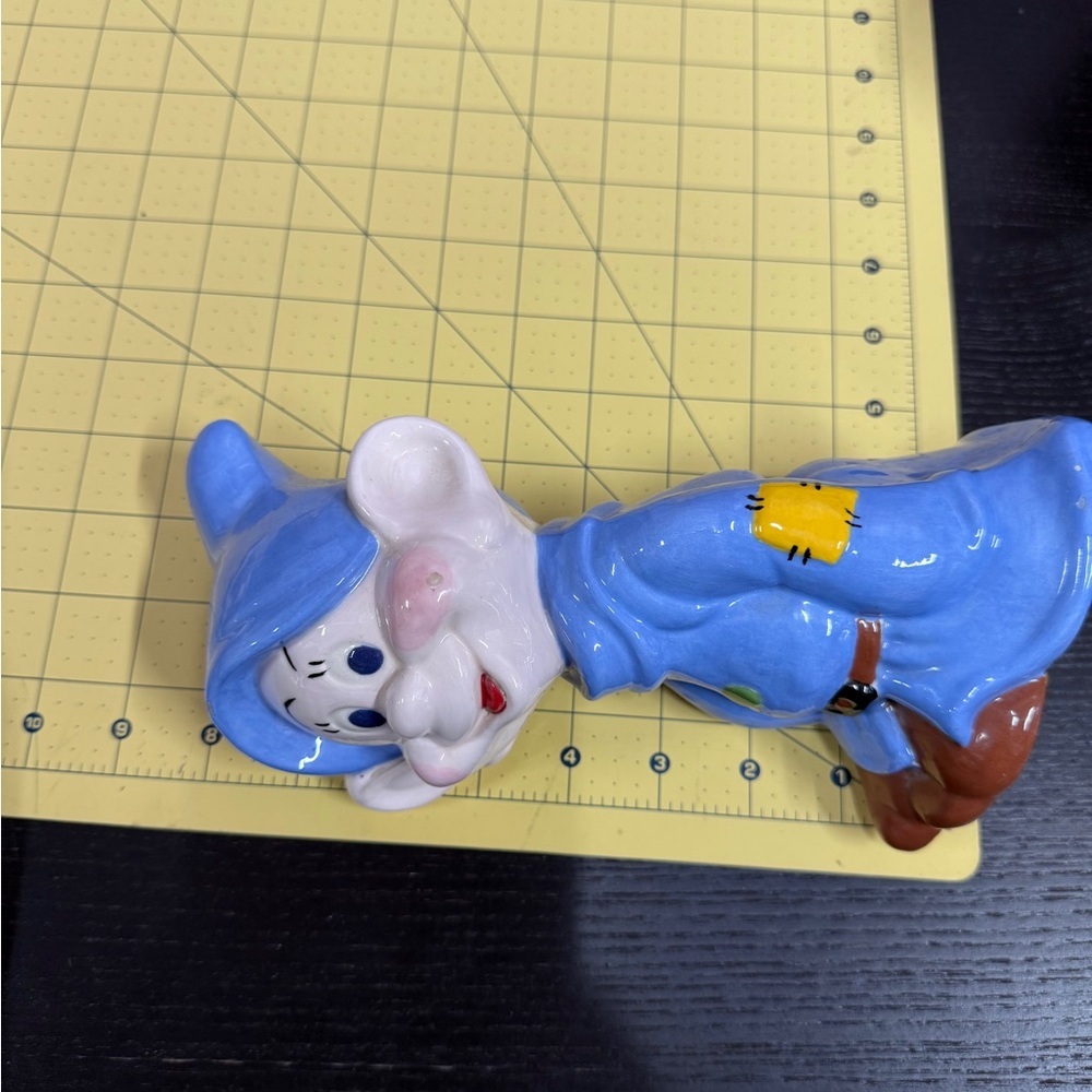 Vintage Walt Disney Production Blue Dopey Dwarf Ceramic Figurine Snow White - Picture 13 of 15